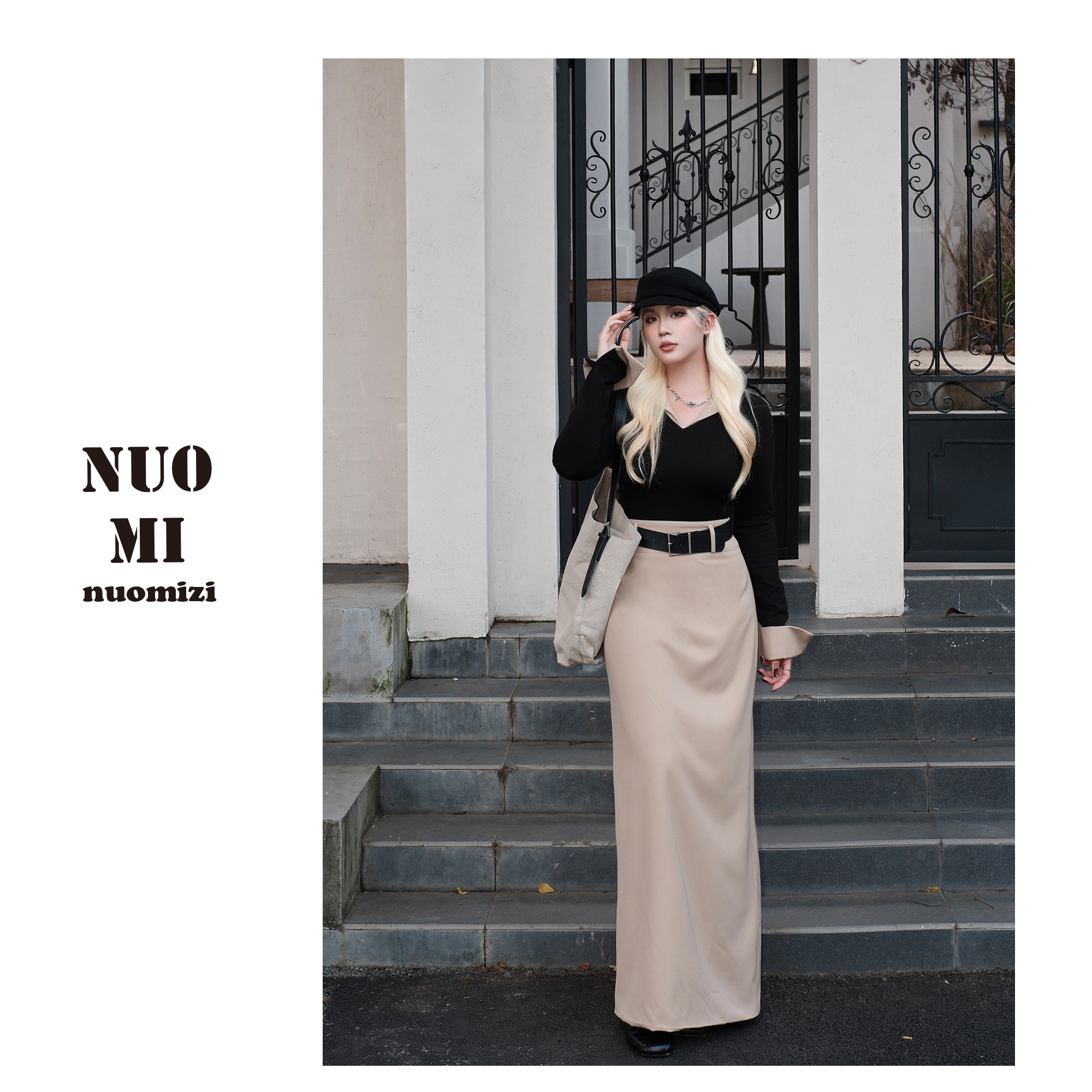 ZOZ糯米子[高智姐姐]秋季假两件连衣裙显瘦通勤气质复古收腰裙子