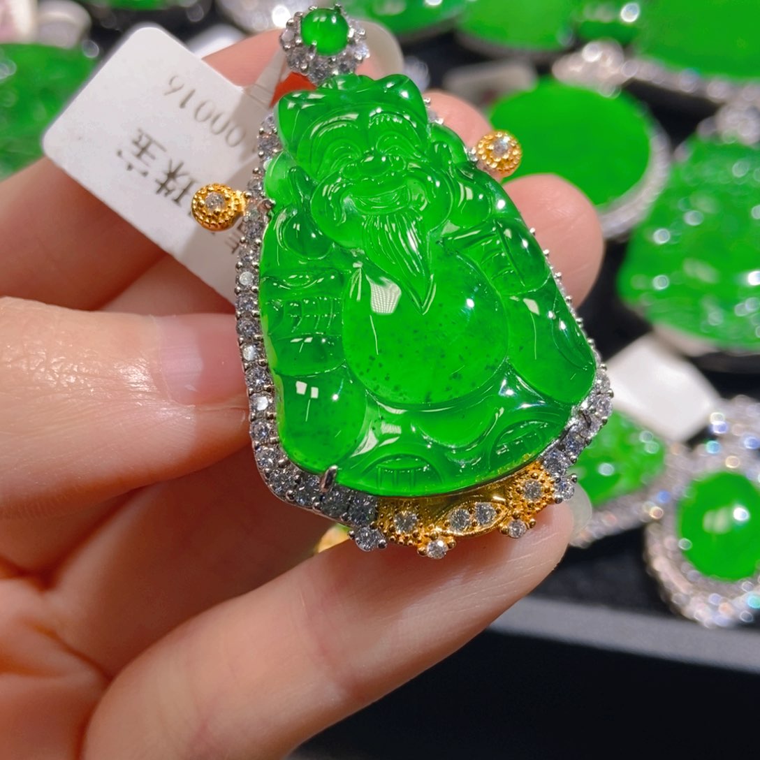 翡翠吊坠(不含链)银S925镶嵌