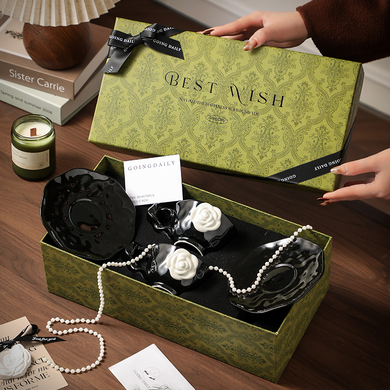 法式复古陶瓷咖啡杯咖啡杯子高档精致三八节妇女礼物