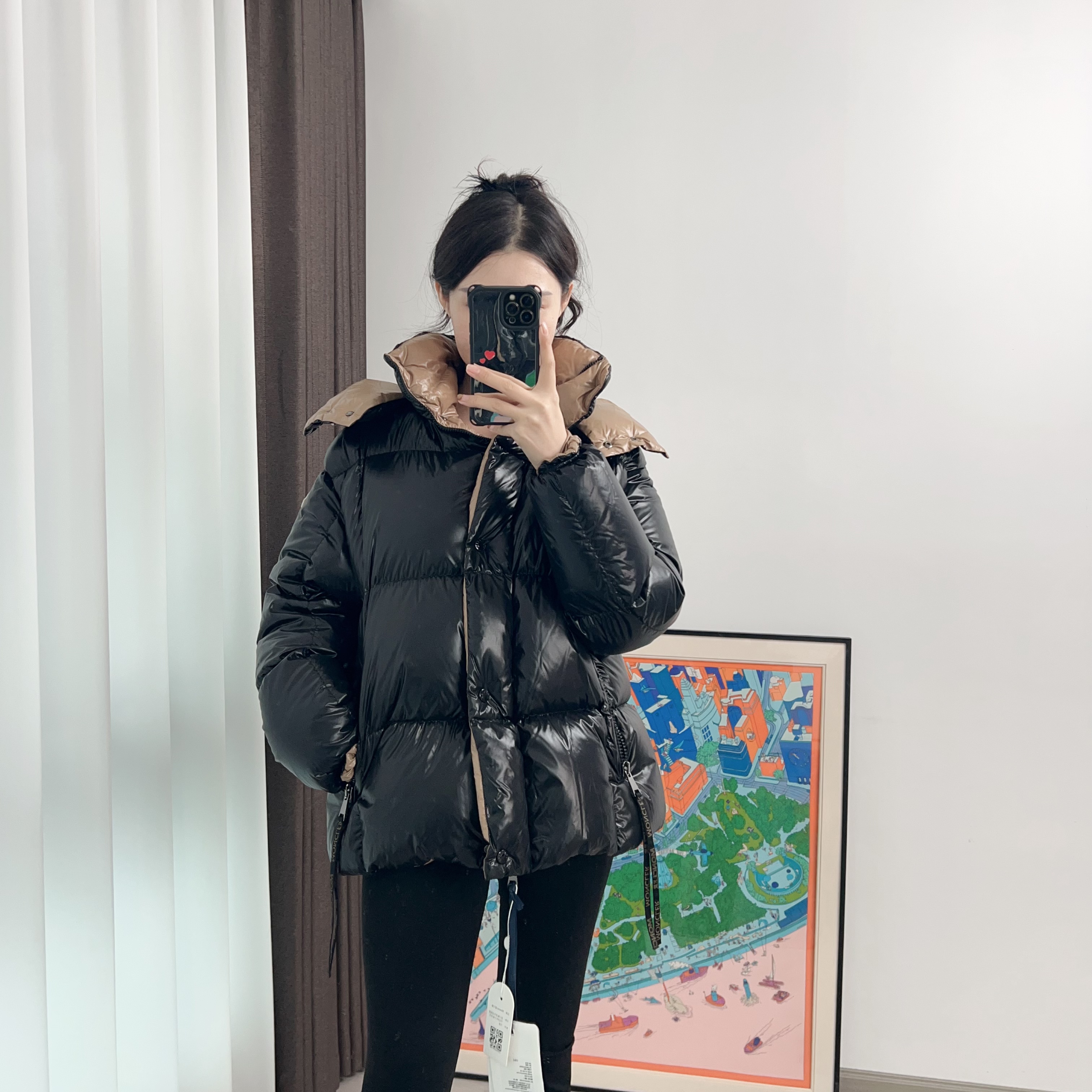 95新 MONCLER 黑色羽绒服1码/251010ZPXTX06