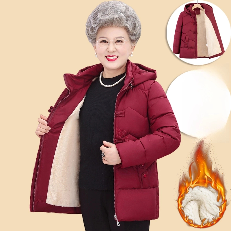 中老年人女装奶奶冬装棉衣外套加绒加厚老人妈妈70岁60太太衣服