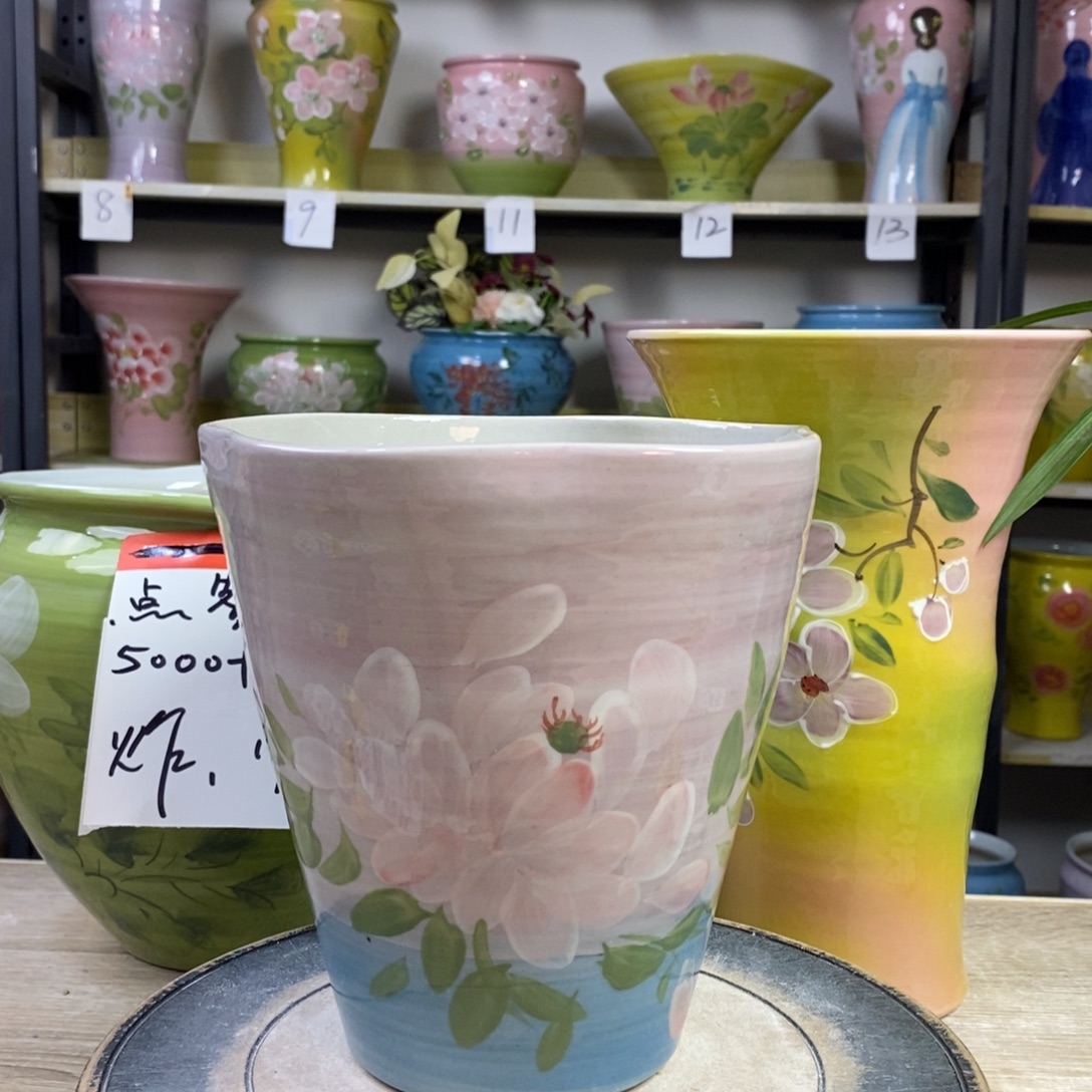 景德镇手工手绘陶瓷花盆