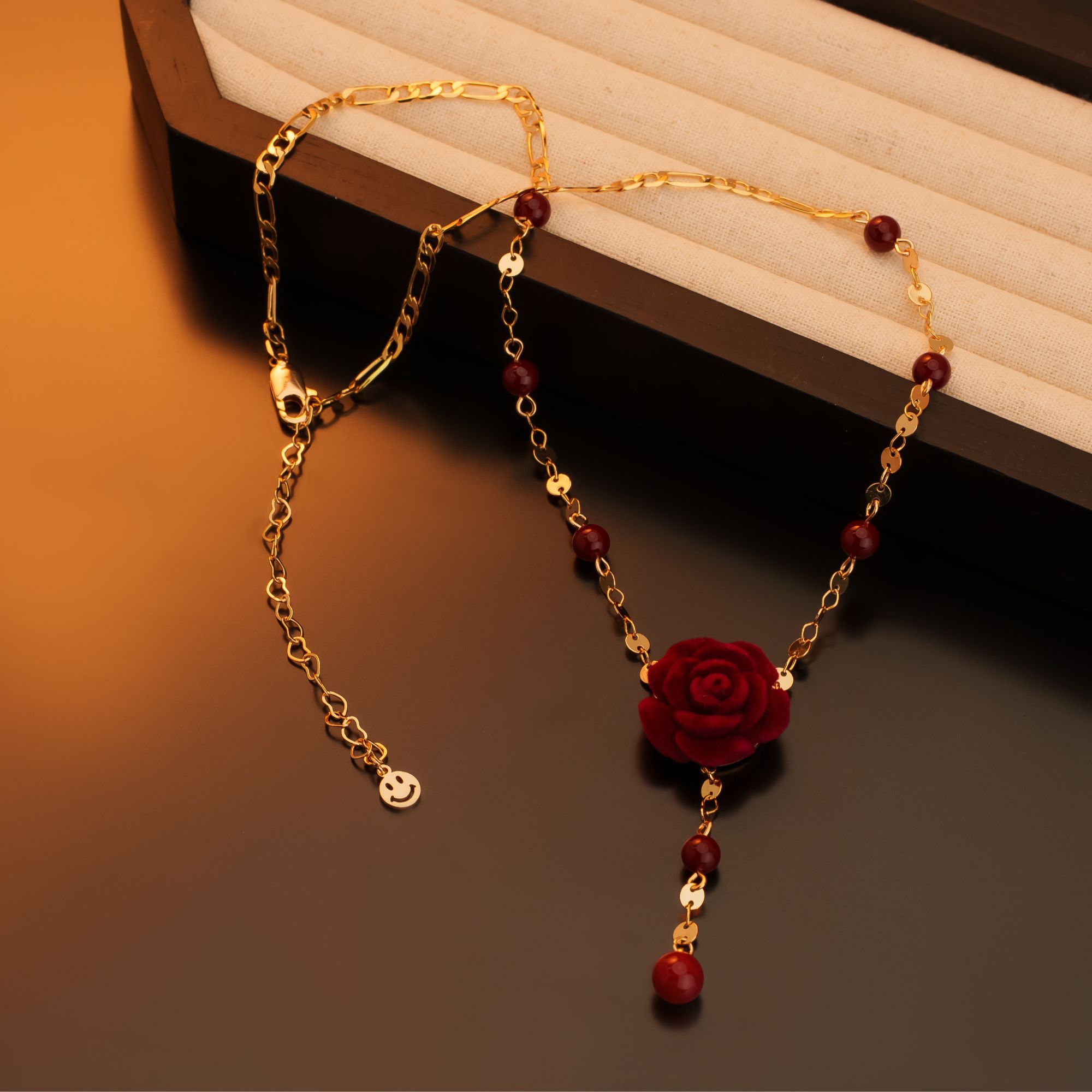 铜合金仿珍珠吊坠 X8808【玫瑰故事】时尚百搭气质优雅女人味项链