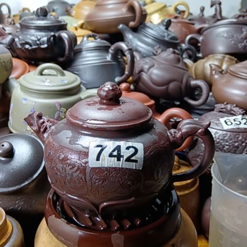 紫砂茶壶宜兴原矿铁血红砂柴烧手工450cc紫砂壶