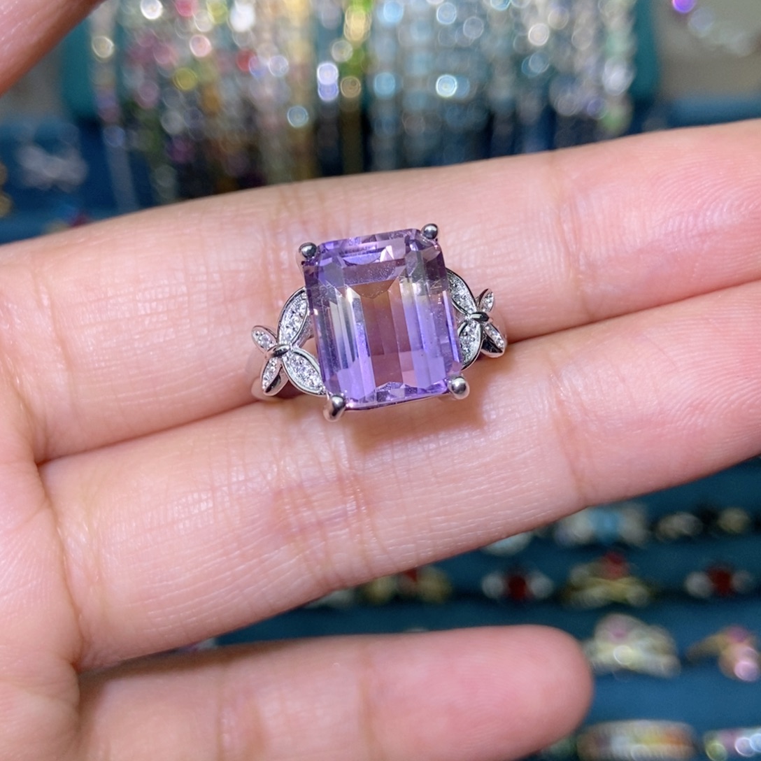 水晶银S925镶嵌戒指