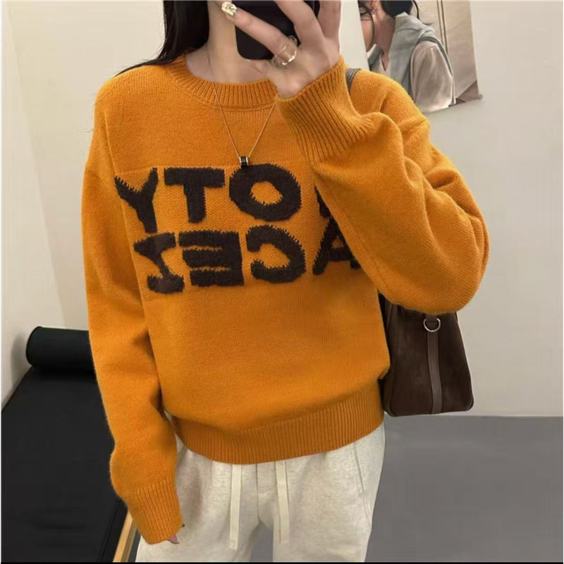 5546韩系休闲慵懒感宽松套头毛衣女2025冬季新款气质百搭显瘦长袖