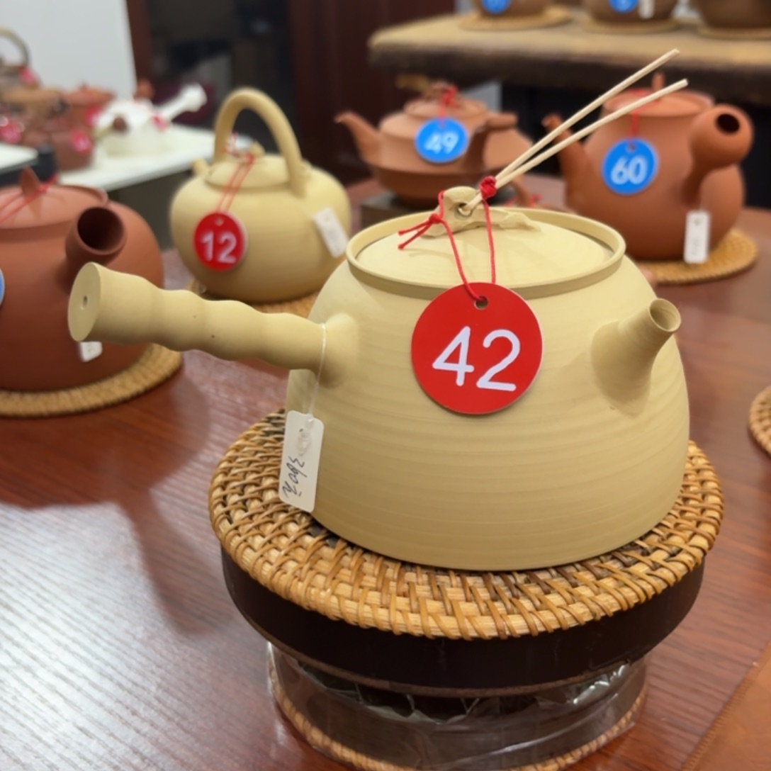 虾***志小峰老师白泥侧把煮水壶一个
