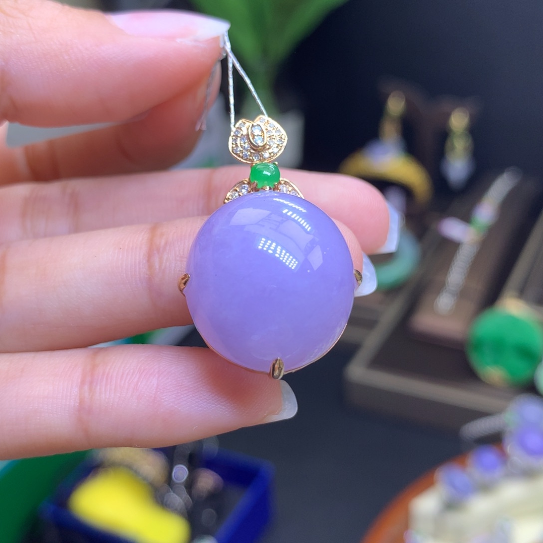 【闪购商品】翡翠颈饰18K金镶嵌翡翠