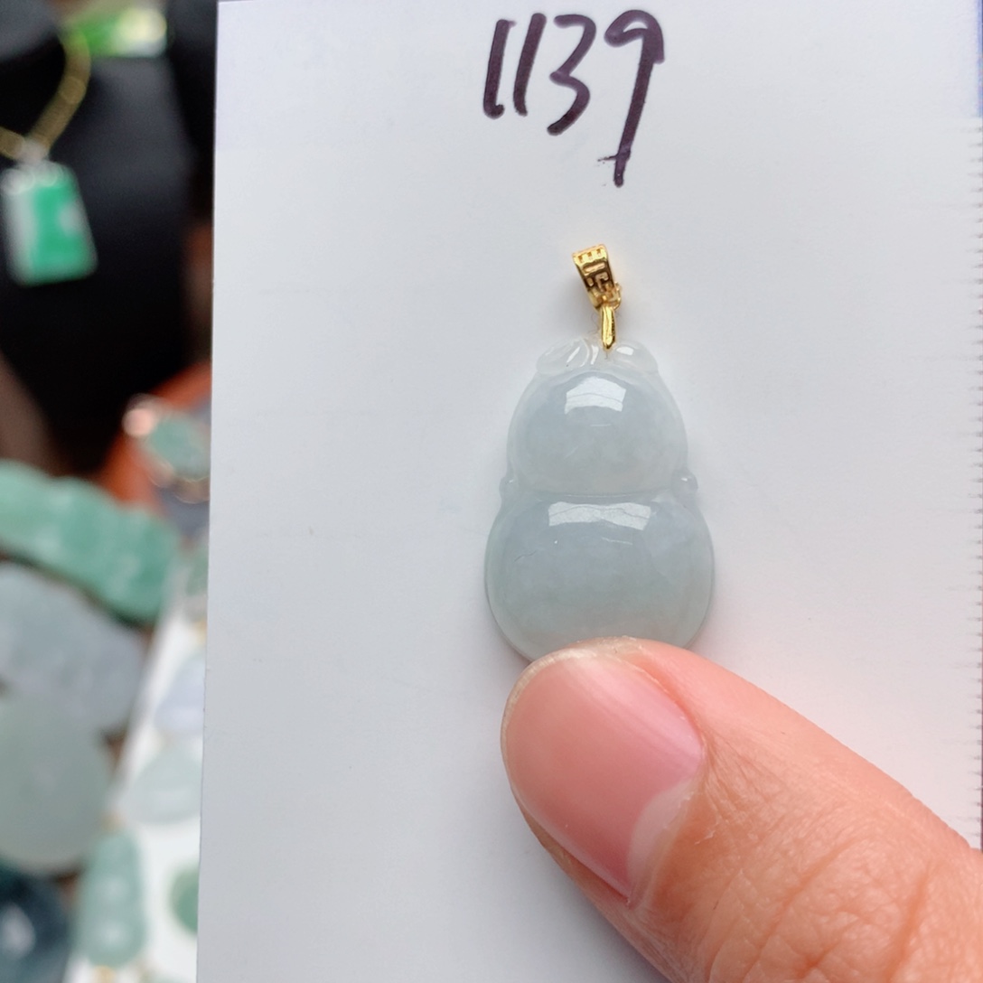 翡翠颈饰银S925镀金镶嵌吊坠