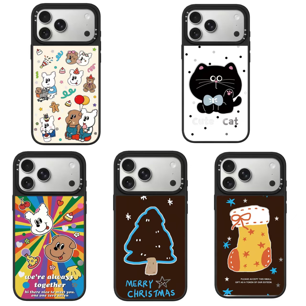 【超爱壳专属】镜面新款可爱波点黑裙KT猫创意适用苹果iPhone手机壳
