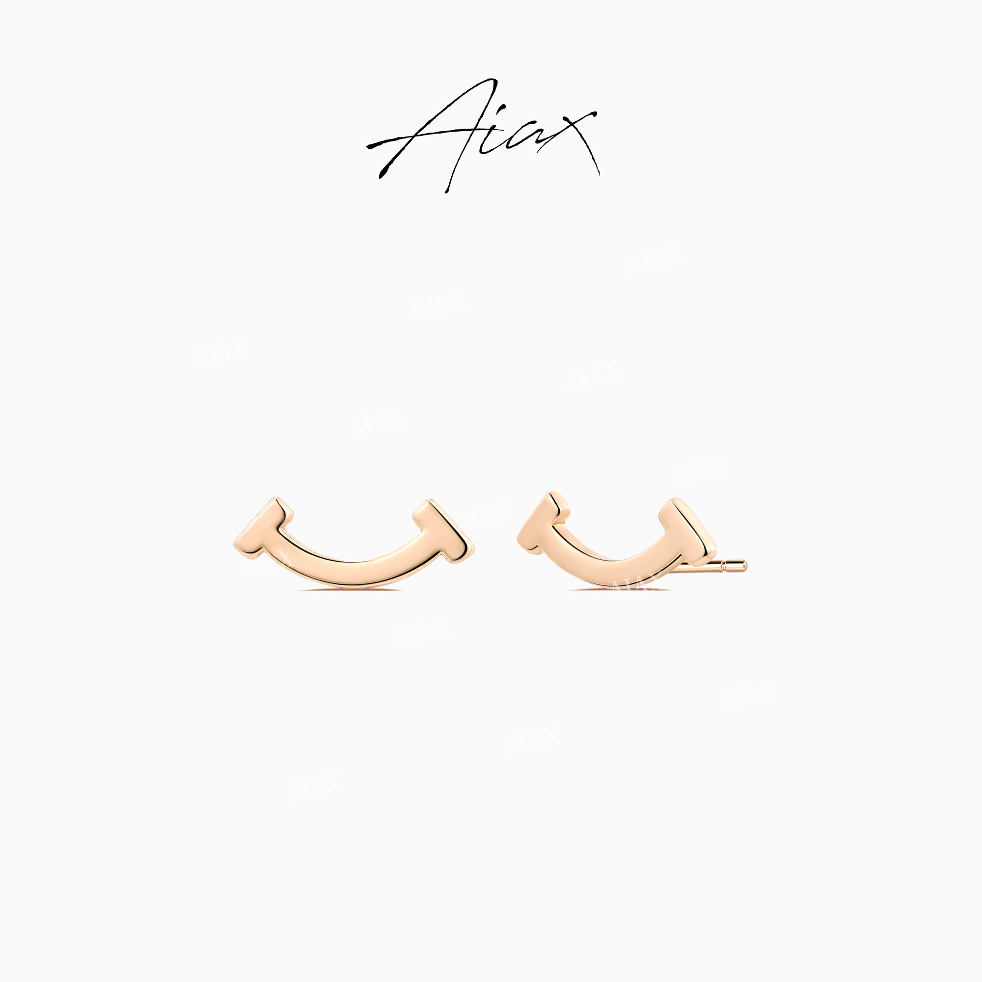 AIAX 镀K金 时尚小众百搭轻奢简约设计微笑耳环TSL1144
