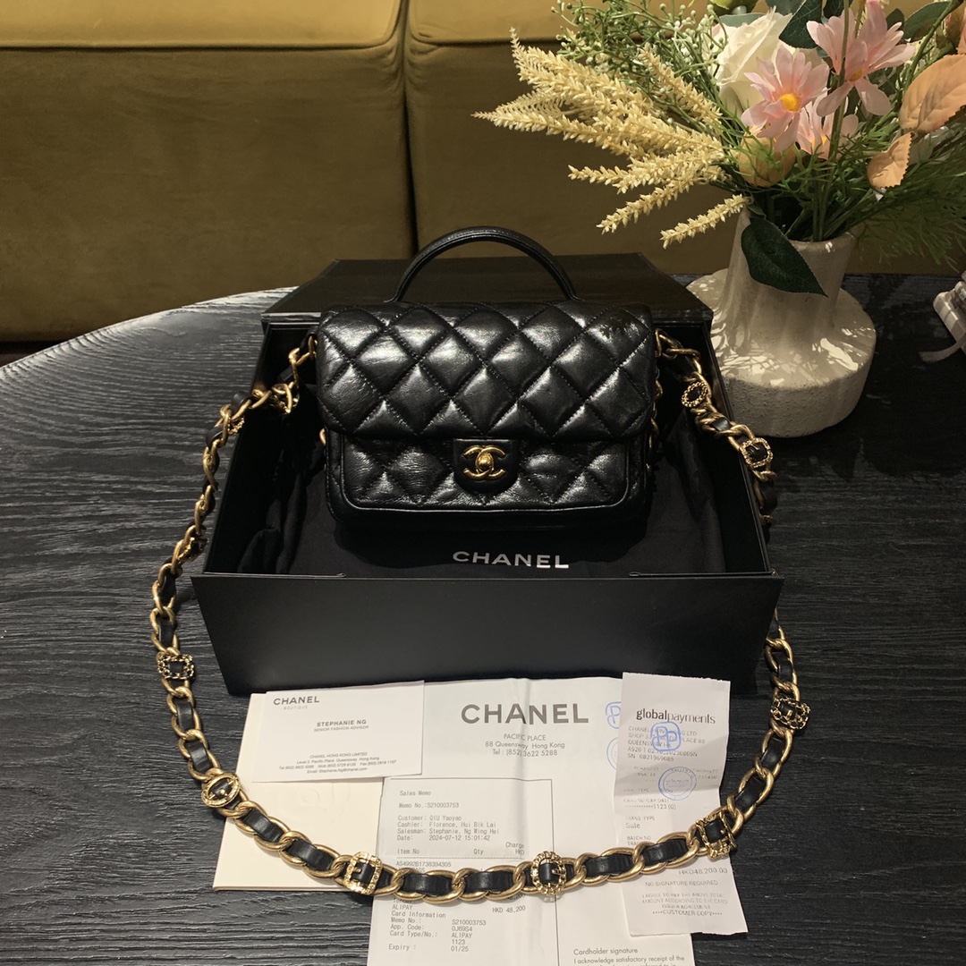 99新 Chanel/香奈儿 Chanel 油蜡皮 邮差 斜挎包/sp21045