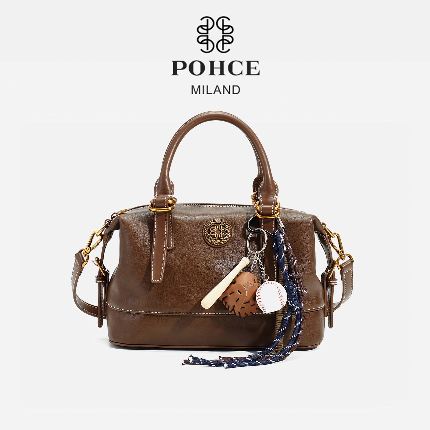 POHCE/轻奢时尚百搭女士休闲波士顿单肩肩包24240