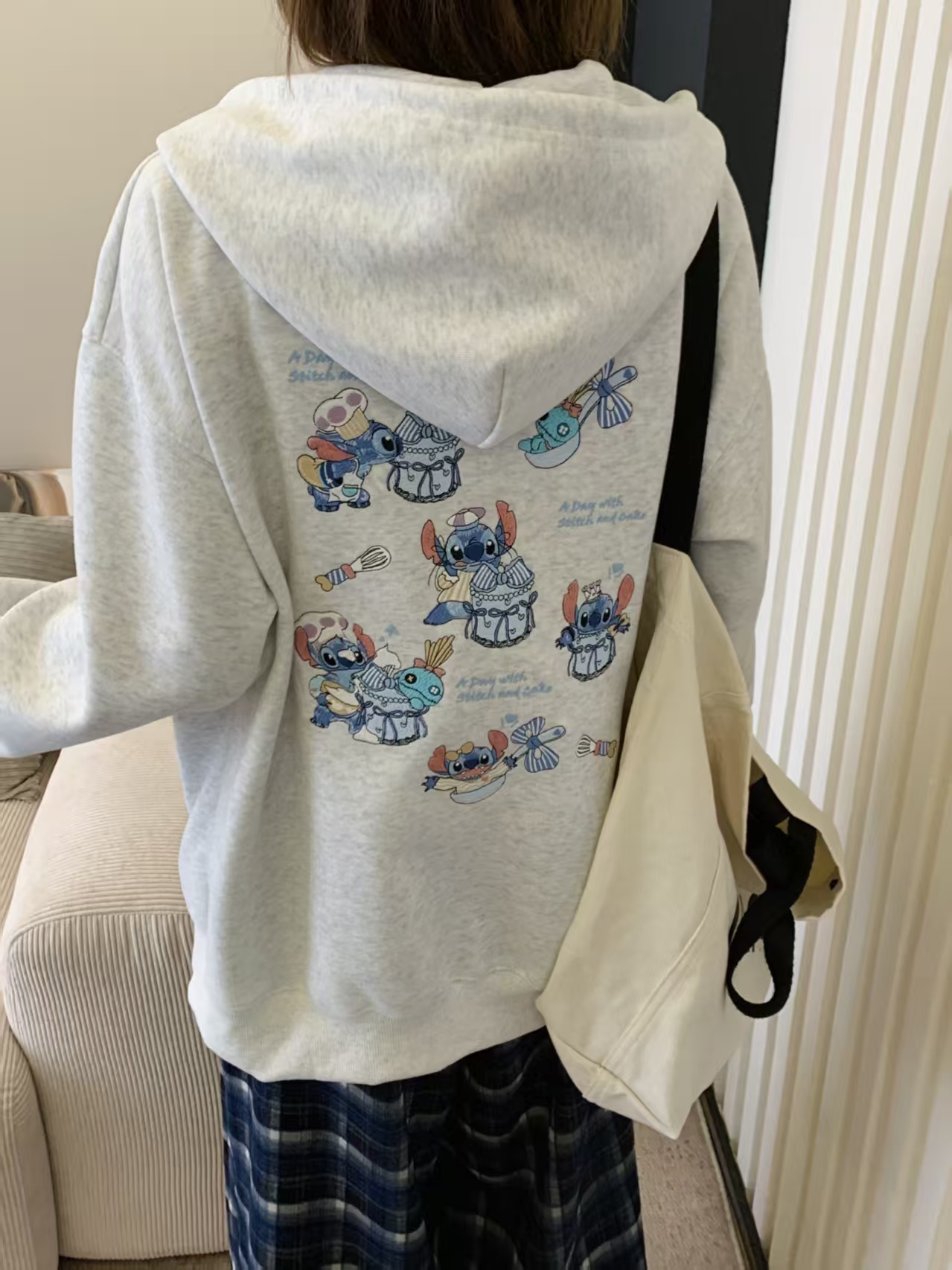3646秋季新款重工刺绣怪兽松鼠韩版宽松休闲开衫外套卫衣 不加绒