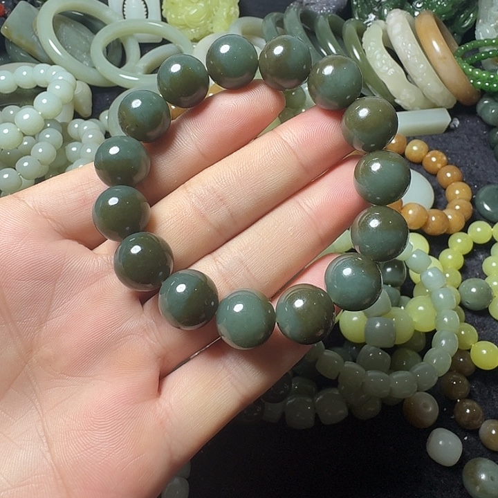 和田玉未镶嵌手链卡14