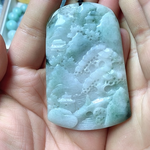 翡翠颈饰未镶嵌天然缅甸翡翠a货