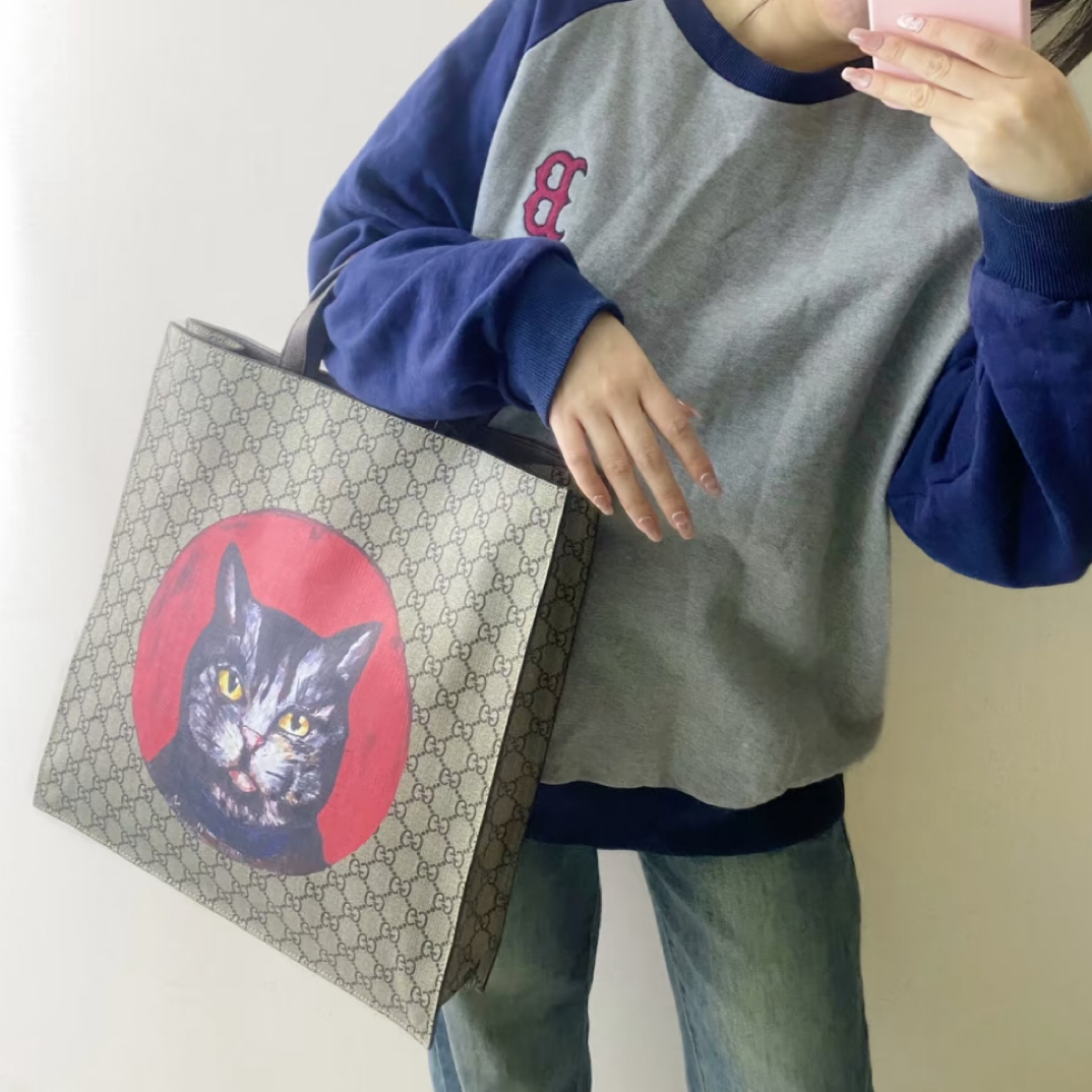 95新 GUCCI/古驰 御古屋/38689/猫头手提斜挎包