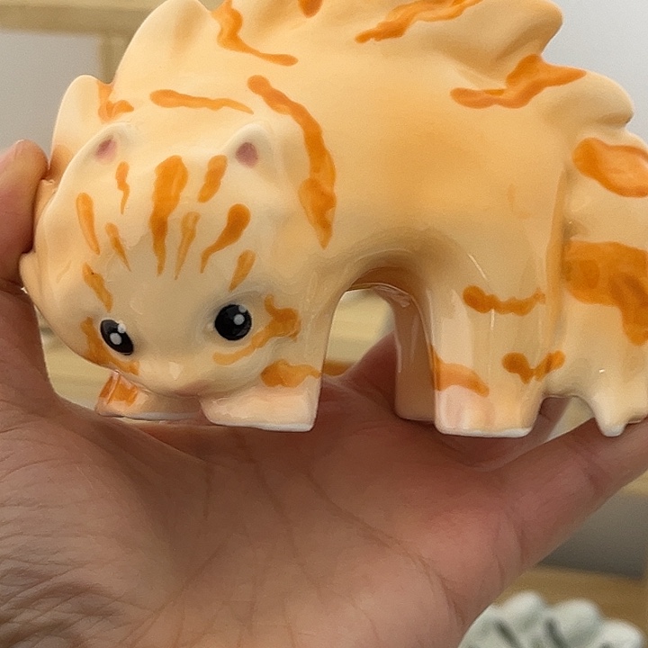 陶橘色小猫摆件可爱