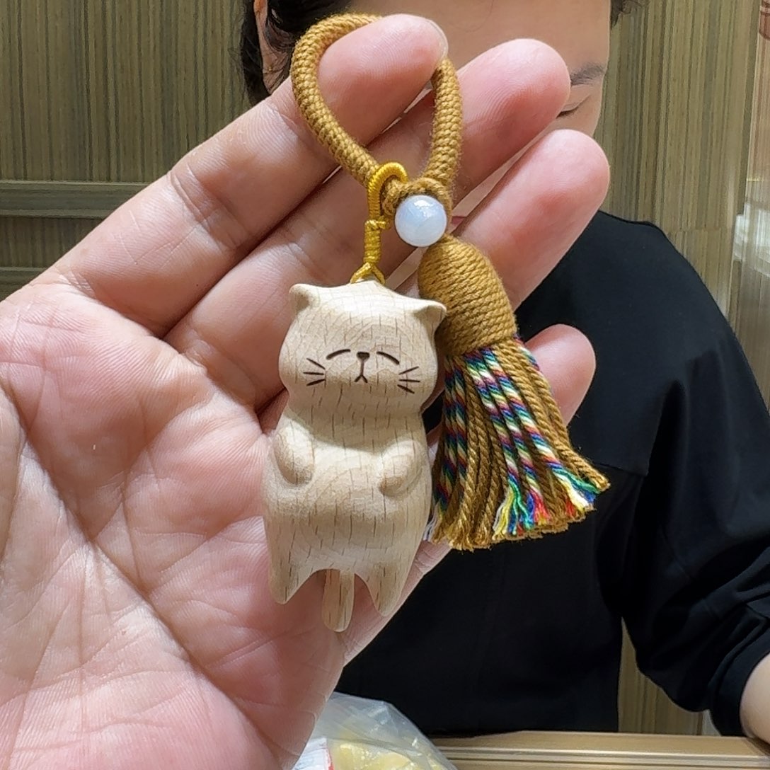 榉木猫猫猫猫把件