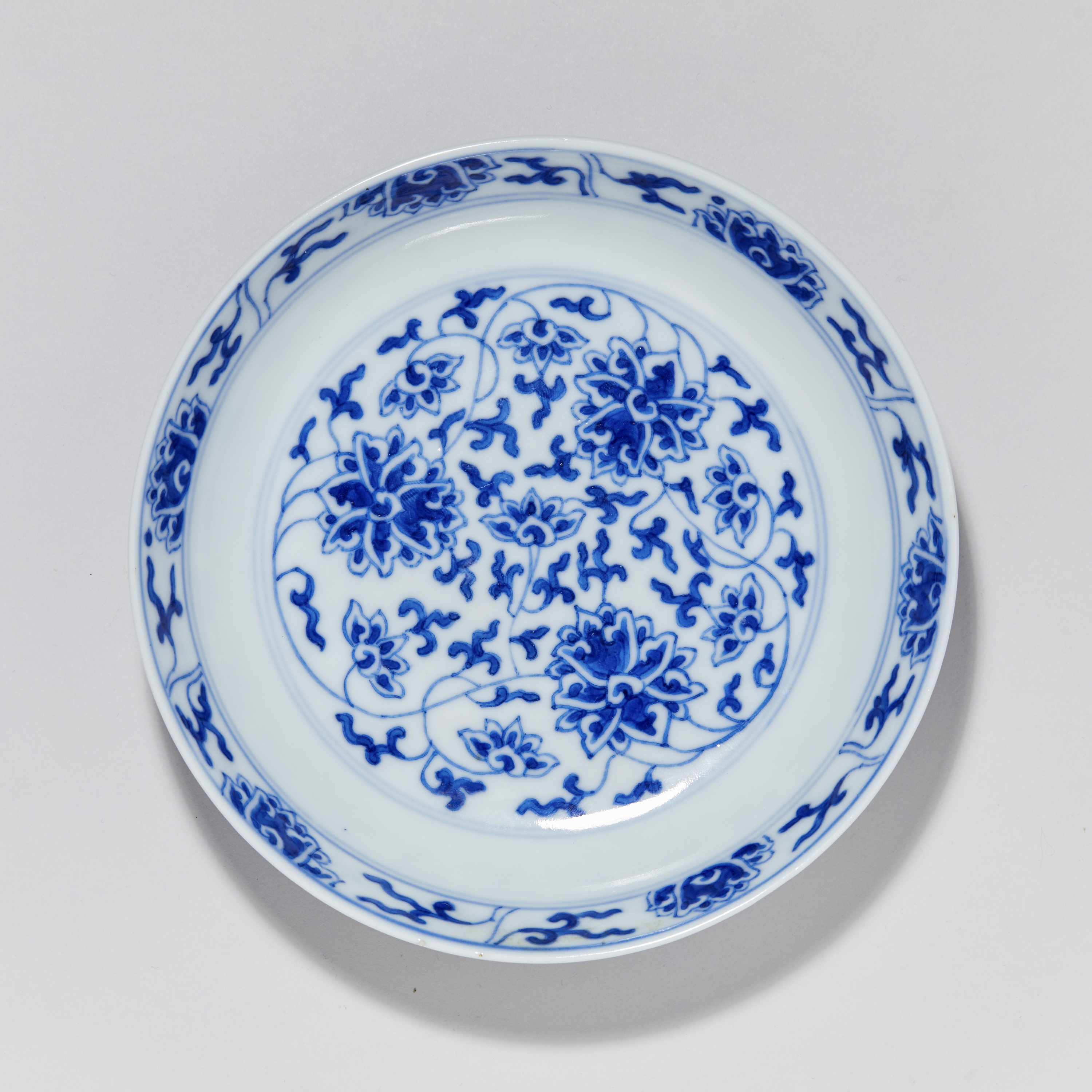 【预展勿拍】17、清光绪 青花缠枝莲纹盘【祥德65拍卖】