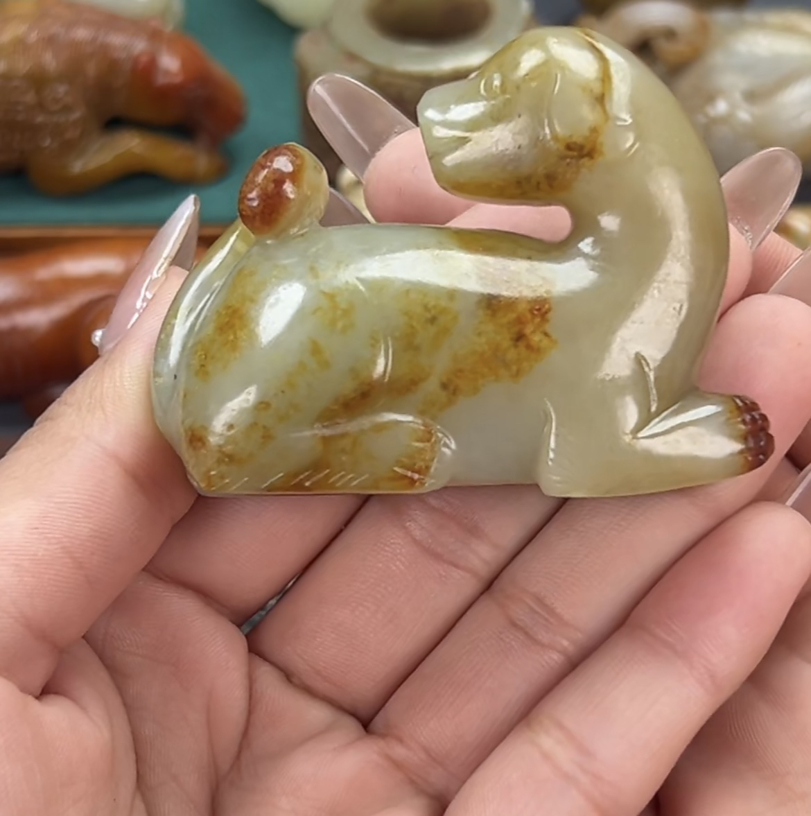 旧藏和田玉摆件挂件手把件