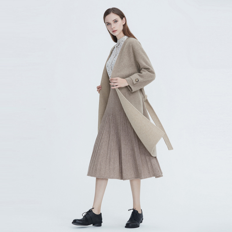 圣迪奥收腰口袋中长款风衣S20461811