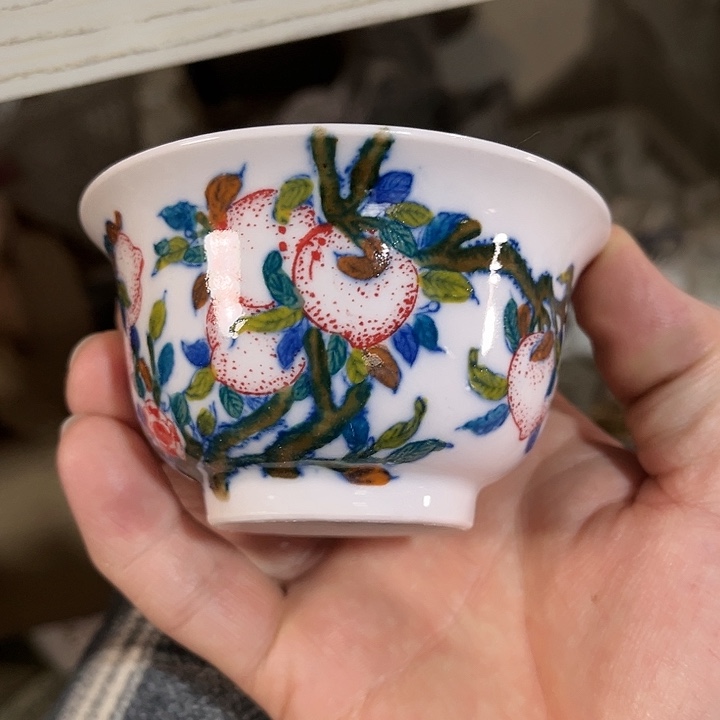 瓷片景德镇陶瓷杯子。红。