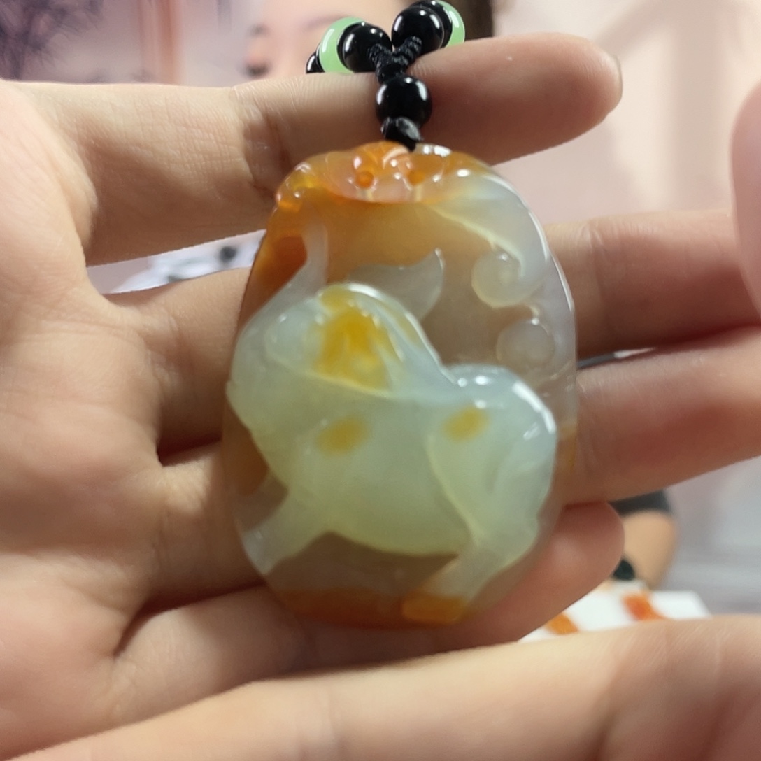 蛇纹石玉未镶嵌吊坠(赠链)