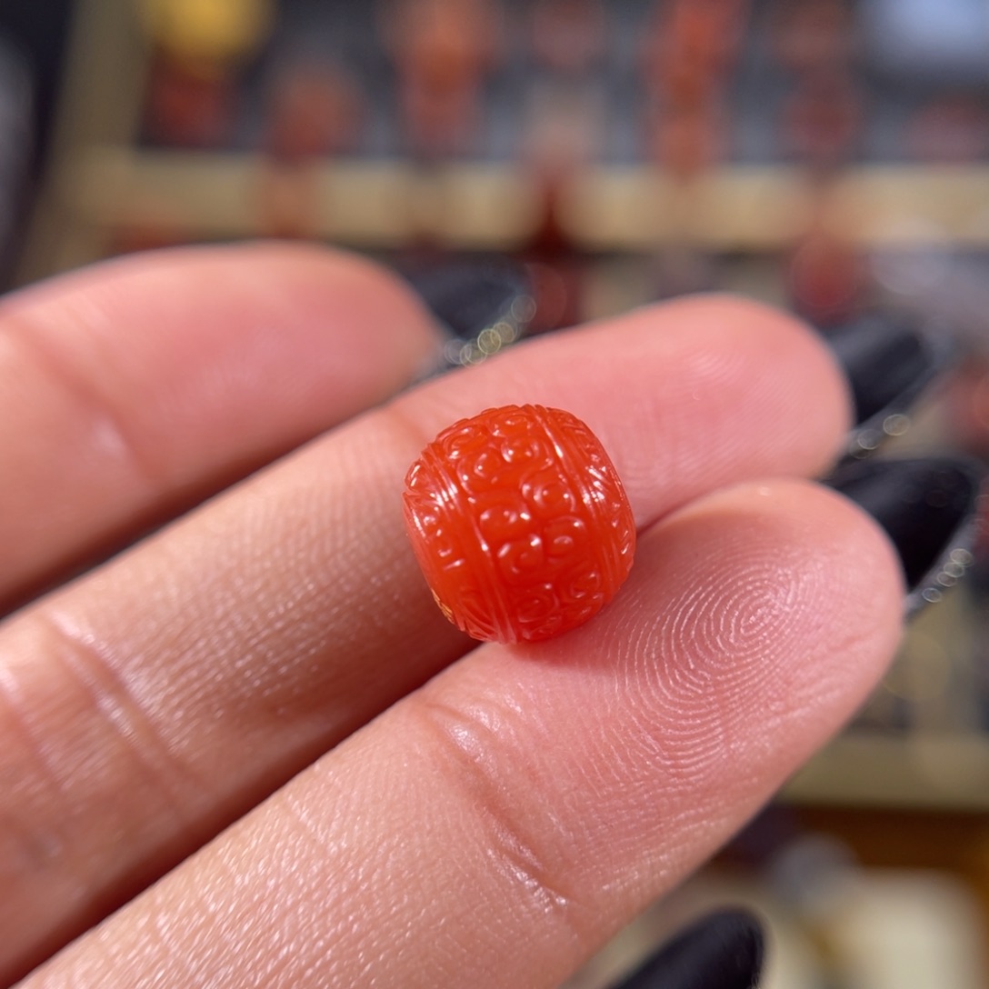 南红玛瑙滴水洞回纹10未镶嵌