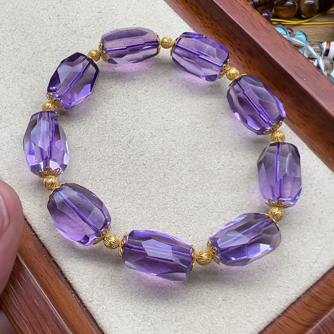 水晶手链18K金镶嵌原创