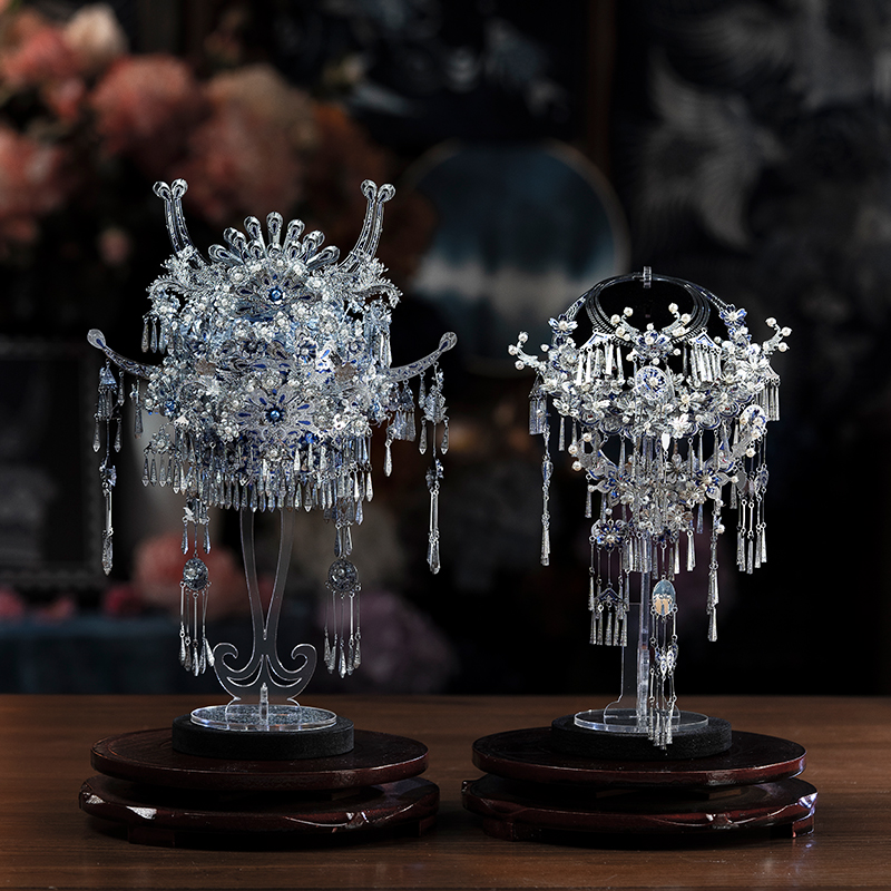 拼酷苗族冠饰项饰拼图大美非遗3D金属拼图模型手工diy礼物