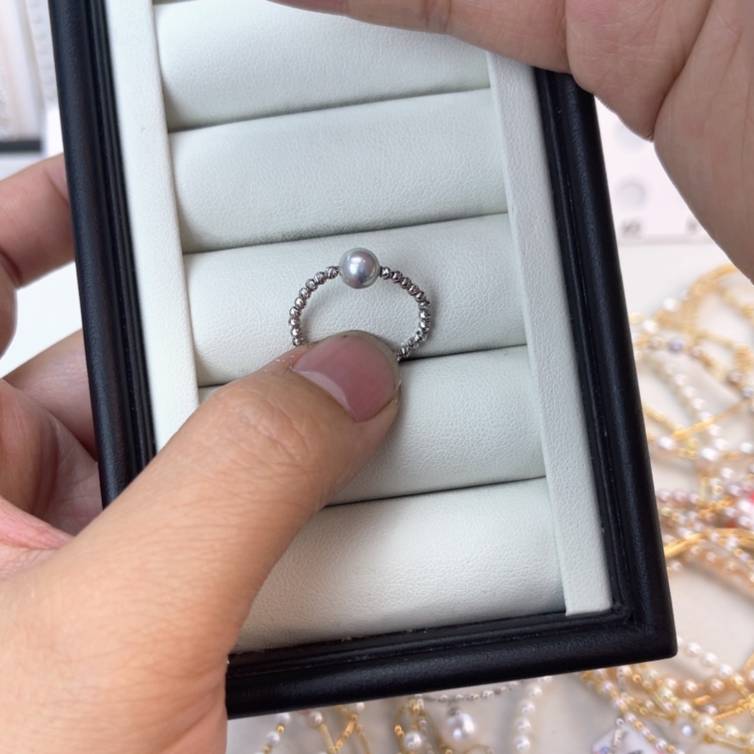 海水珍珠戒指18K金镶嵌