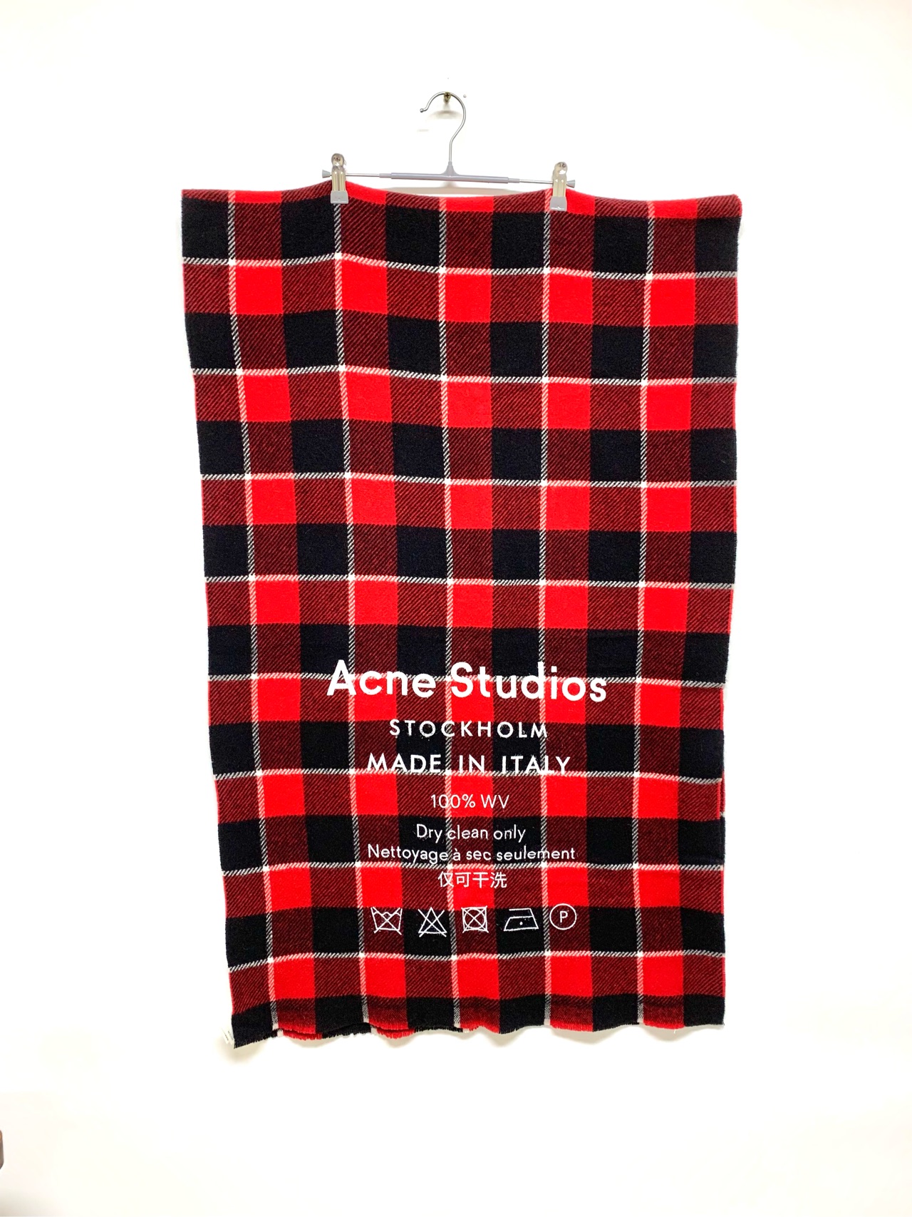 99新/【Acne Studios】红格子围巾 /长214cm 宽68cm/1900/Y11317463