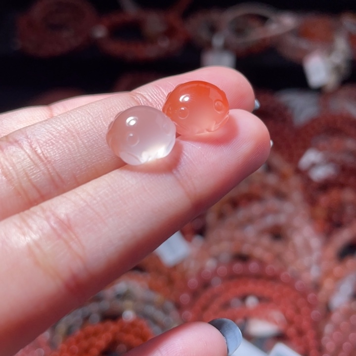 南红玛瑙未镶嵌面包蟹497打孔备注