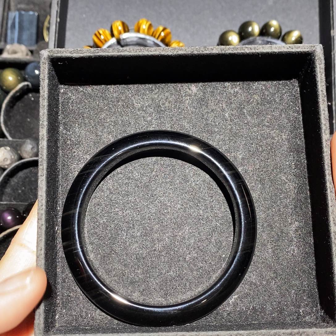 宇***船黑曜岩未镶嵌手镯