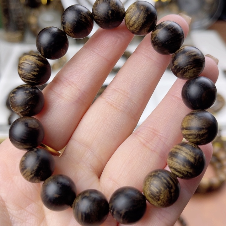 沉香手串越南芽庄白奇楠沉香瘤疤虎斑纹