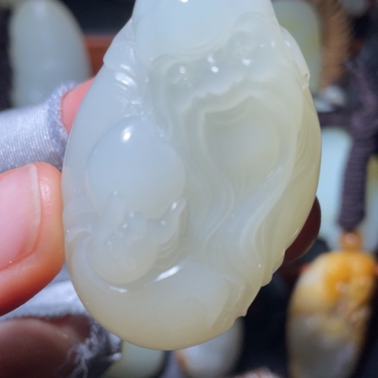 和田玉未镶嵌挂件柳**风