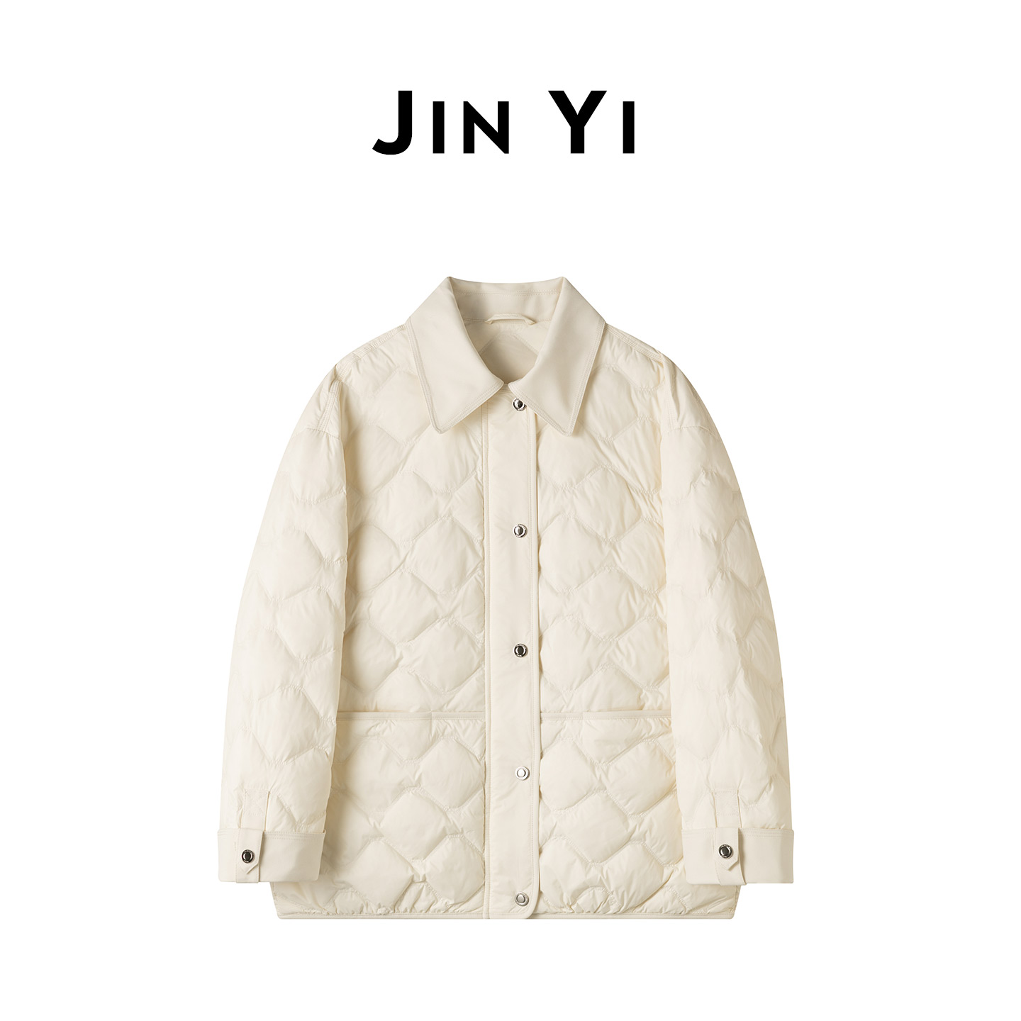 JINYI【 专柜同款】轻盈裸感进口90白鹅绒百搭有质感中长款鹅绒服