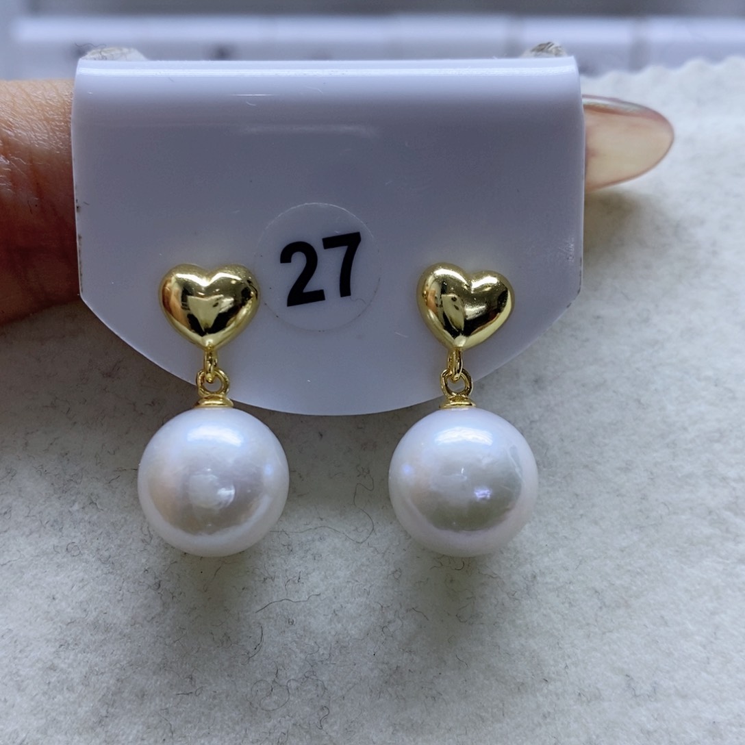 淡水珍珠耳饰银S925镶嵌