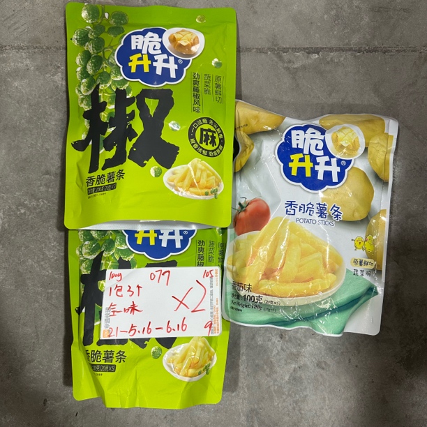 077 脆升升薯条100g（到手2袋、可能全一款）