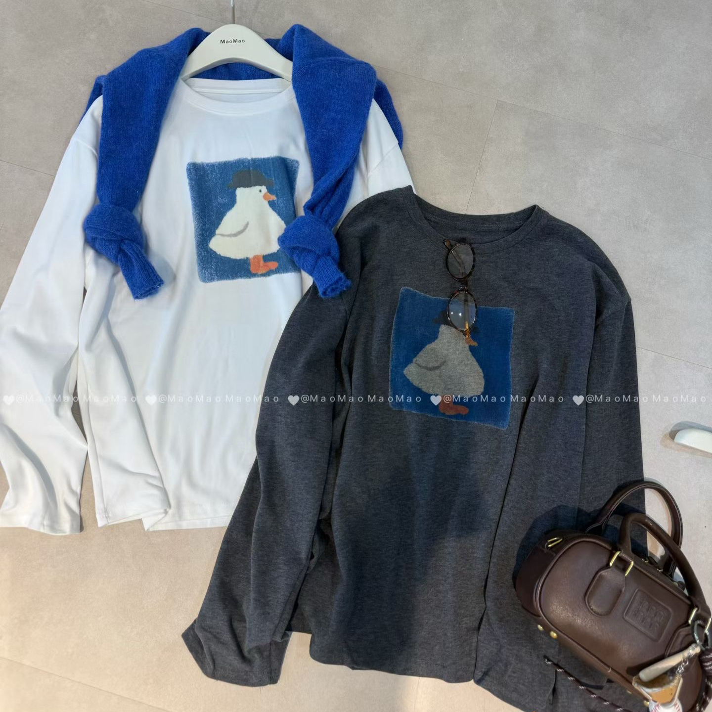 饭团家 2025秋冬鸭子款磨毛棉t恤