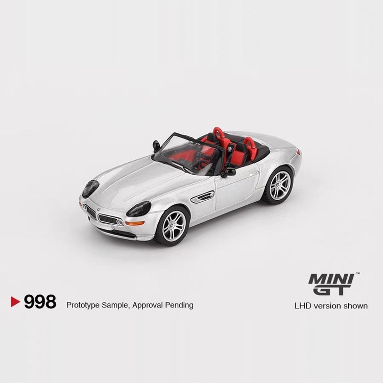 MINIGT 998 宝马Z8敞篷车 银色 跑车合金车模