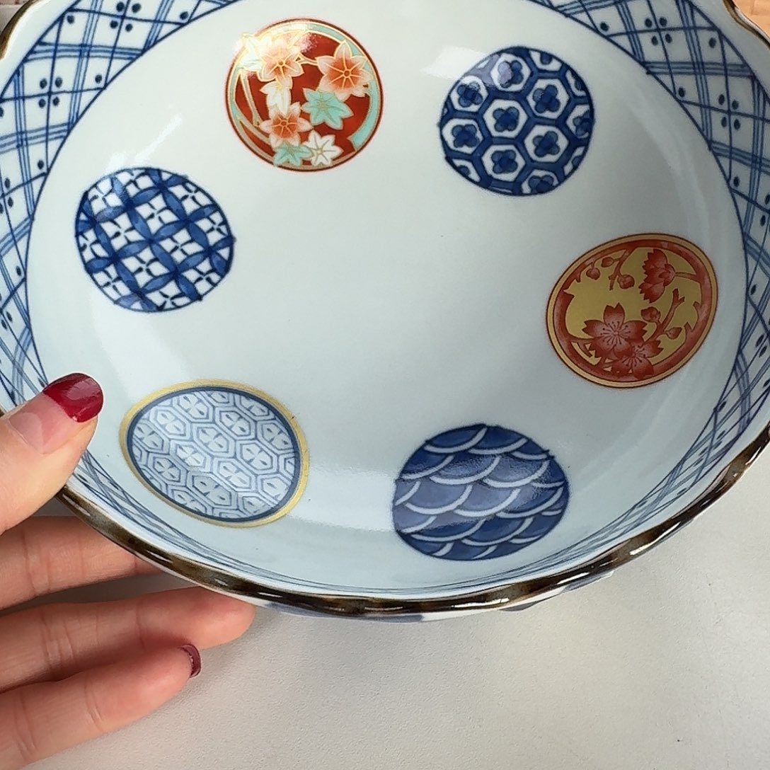 瓷片丸纹20.5厘米大汤钵