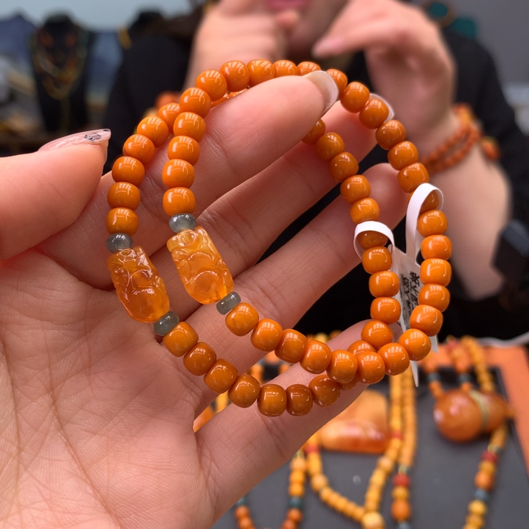 蜜蜡手串未镶嵌多样性发一