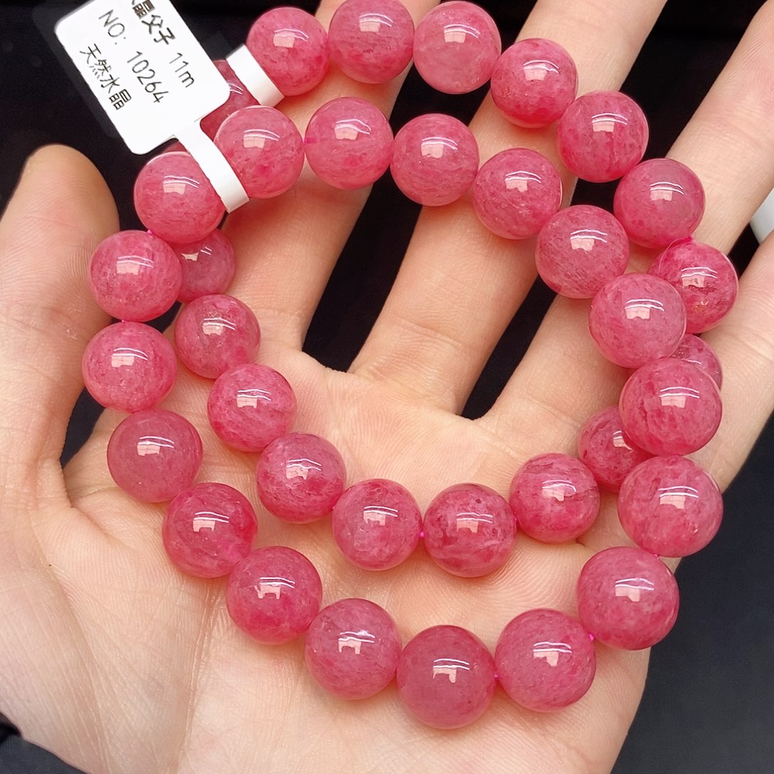 水晶手链未镶嵌19樱花雨蔷薇石