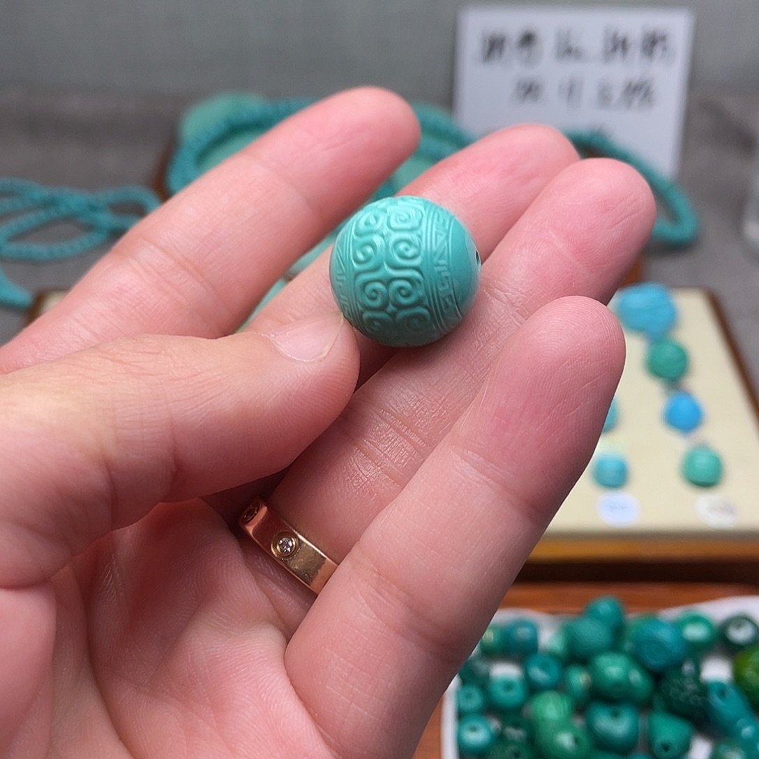 手工雕刻配饰配珠手串尺寸17