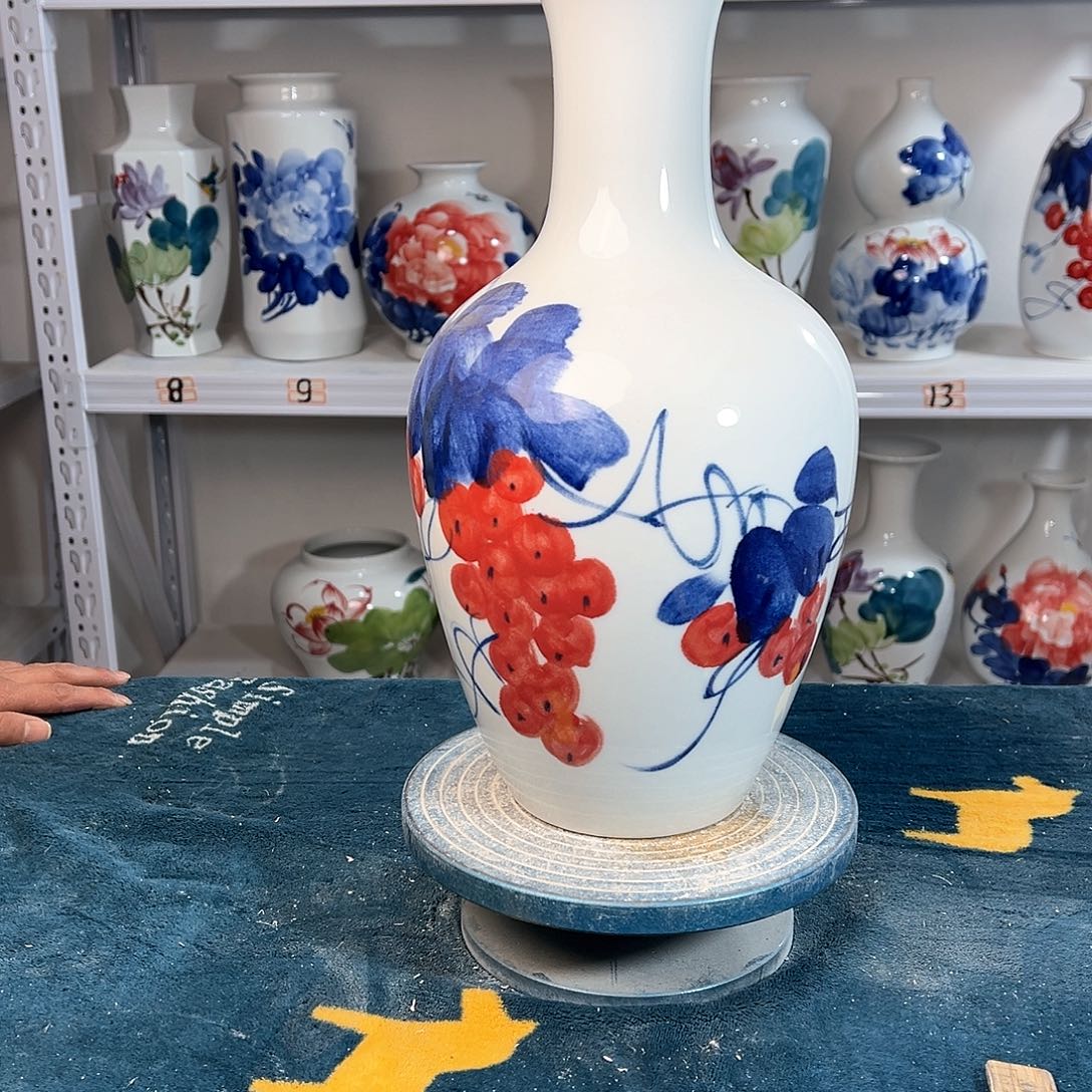 摆件景德镇陶瓷棒红浦