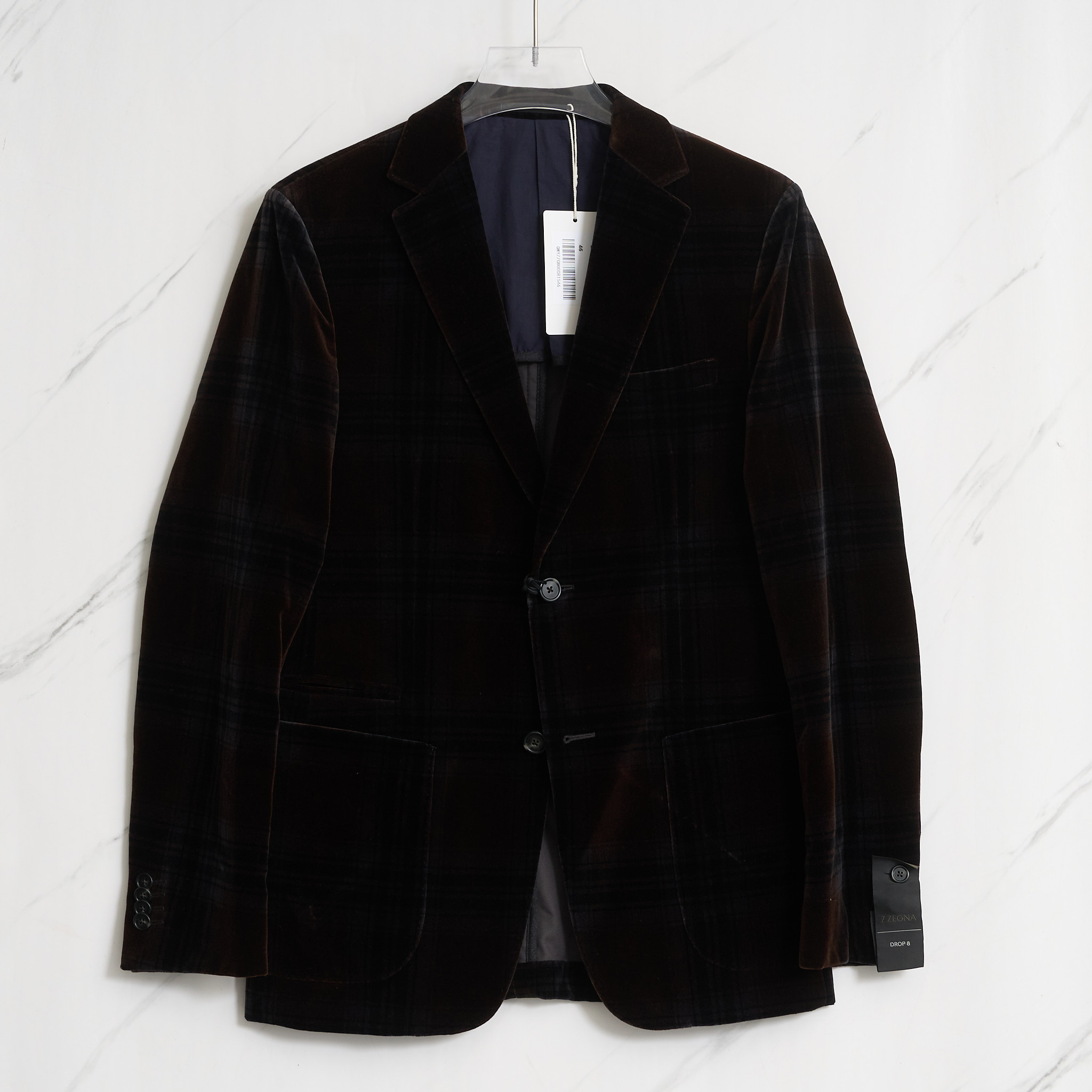 ZEGNA男士英伦风丝绒格纹西装/ZGBU00815