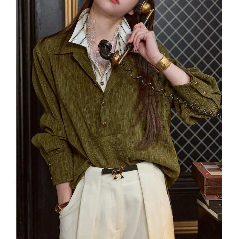 秋冬嫡长女衬衫 蕾丝去掉了很普通!假三件设计感衬衫2025秋季新款