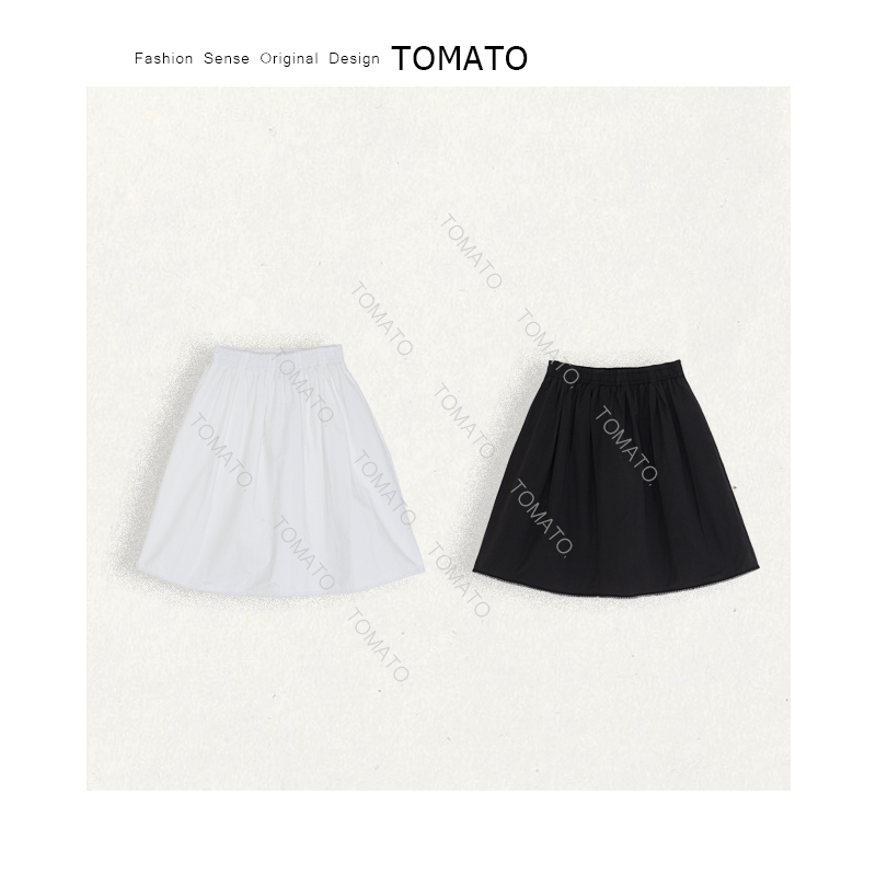 【TomoTo】春醒 韩系时尚韩系气质高级百搭纯色半身裙子C25Q53781